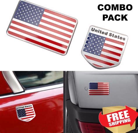 Aluminum American Flag Emblem Sticker 3d Decal For Auto Car Truck