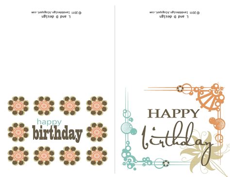 L And D Design Free Birthday Card Printable