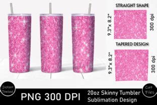 Deep Pink Glitter Oz Skinny Tumbler Graphic By Rizu Designs