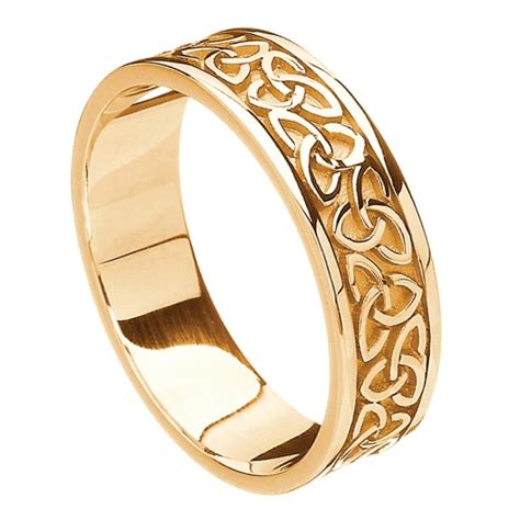 Solid Trinity Knot Yellow Gold Band Celtic Wedding Rings Rings From