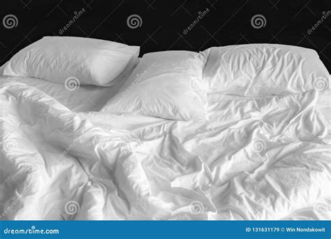 Messy White Bed Sheet Stock Image Image Of Elegant 131631179