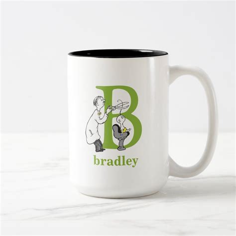 Dr Seusss Abc Letter B Green Add Your Name Two Tone Coffee Mug