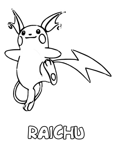Raichu Pokemon Coloring Pages Cute Pikachu Drawing Coloriage Color