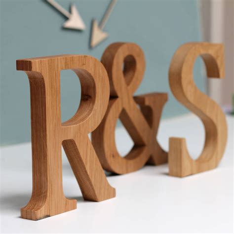 Personalised Couple Initial Oak Letters Modo Creative