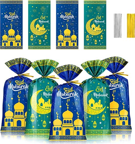 120 Stücke Eid Mubarak Tüten Ramadan Geschenke Taschen Mit Krawatten