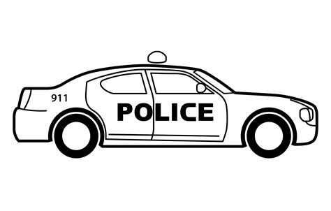 Free Black And White Police Car Clipart For Download