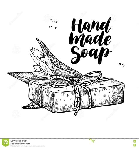 Designevo's soap logo maker offers a variety of stunning soap logo designs for you. Handmade Natural Soap. Vector Hand Drawn Cosmetic With ...