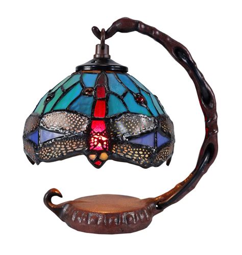 Blue Dragonfly Mini Tiffany Stained Glass Night Lamp Joanne Tiffany