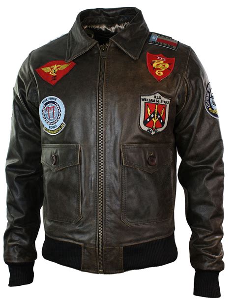 Mens Real Leather Us Aviator Air Force Pilot Flying Bomber