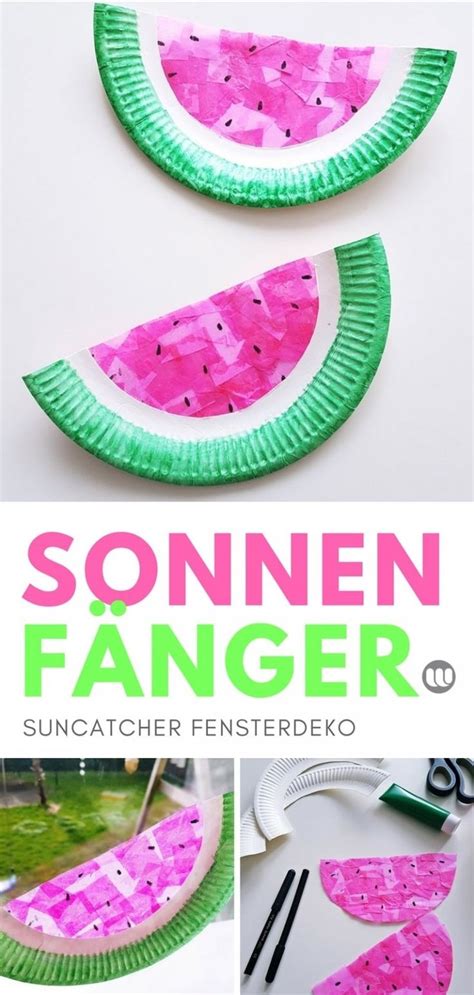 Wir beweisen hier mal ratz, fatz das gegenteil: Wassermelone Suncatcher: Sommer Fensterbild basteln mit ...
