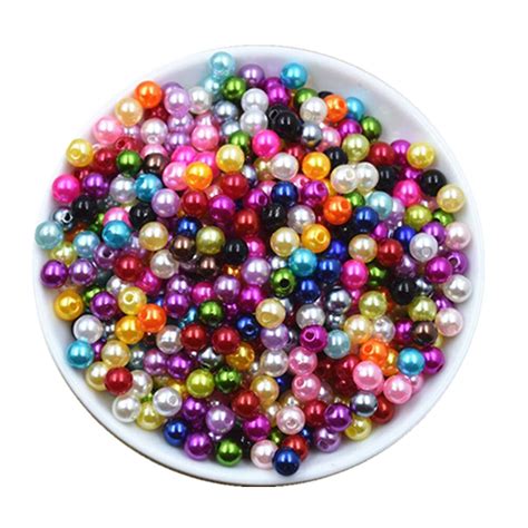 18 Colors 6mm Plastic Abs Imitation Round Pearls Beads Diy Jewelry Accessories 100pcsjewelry