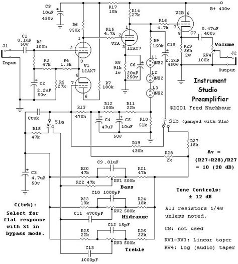 Acoustic Guitar Preamp Schematic