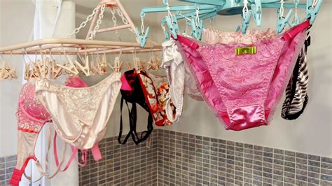 Wash And Dry Hanging Underwear Clip Rack 3 Lingerie Underwear Collection Glossy Pink
