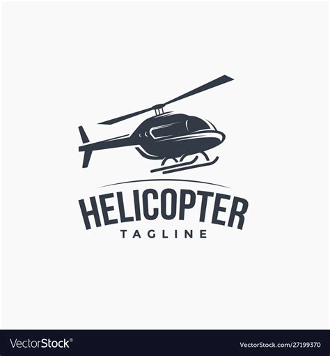 Vintage Logo Flying Helicopter Royalty Free Vector Image