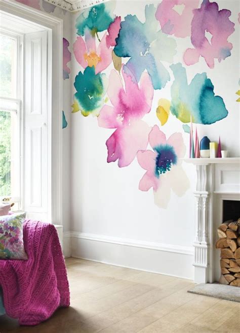 Sanna Set Of 4 Panels By Bluebellgray Multi Mural Wn020 Floral Wallpaper Bedroom