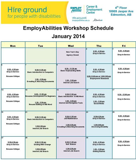 Workshop Schedule Template