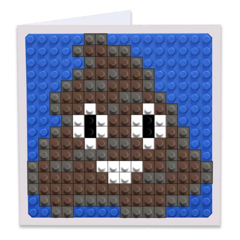 Poop Emoji Pixel Art Build On Greeting Card Brik