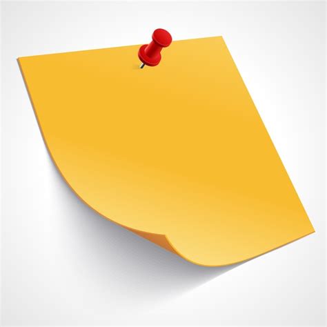 Premium Vector Yellow Note With Red Pin
