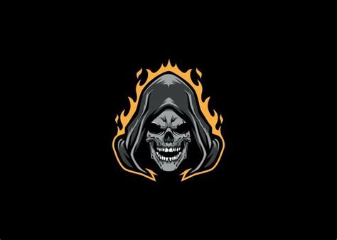 Grim Reaper Head Esport Logo In 2020 Skull Logo Game Logo Design
