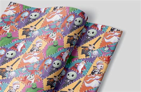 Nightmare Before Christmas Wrapping Paper Sheets Set Of 3 Etsy