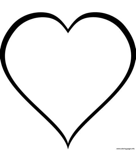 Simple Heart 3 Coloring Page Printable