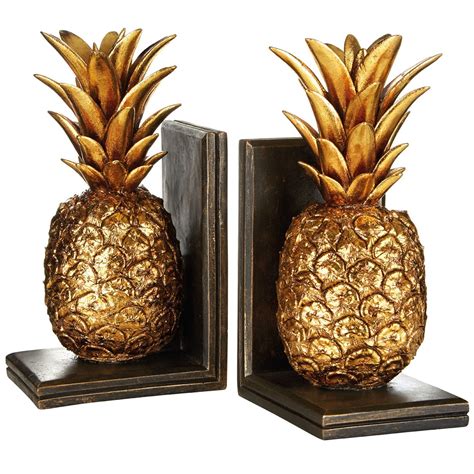 Gold Pineapple Bookends Modern And Contemporary Accessories