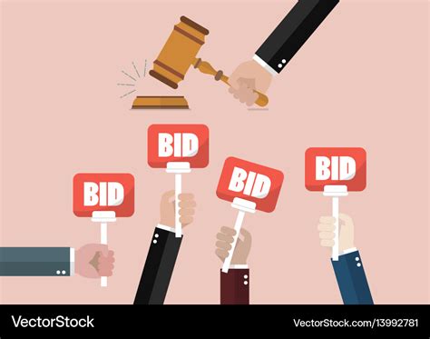 Auction And Bidding Concept Royalty Free Vector Image