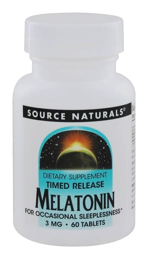 Source Naturals Melatonin Timed Release 3 Mg 60 Tablets Walmart