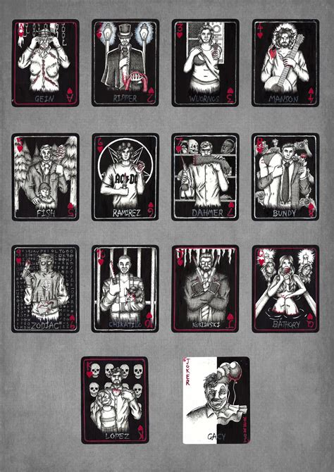This is a 90 card set featuring the work of 15 artists and each set comes with a signed, numbered, certificate of authenticity. ArtStation - Serial Killer Card set, Fenni Chew