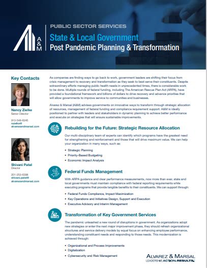 Post Pandemic Planning And Transformation Alvarez And Marsal Management