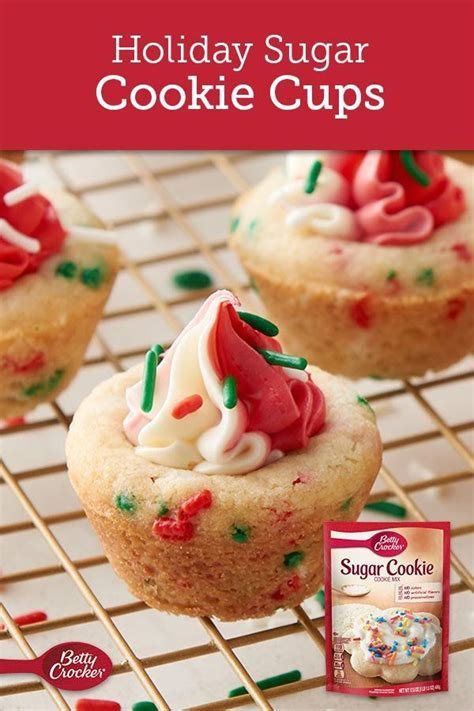 Holiday Sugar Cookie Cups Recipe Holiday Sugar Cookies Betty Crocker Sugar Cookies Sugar