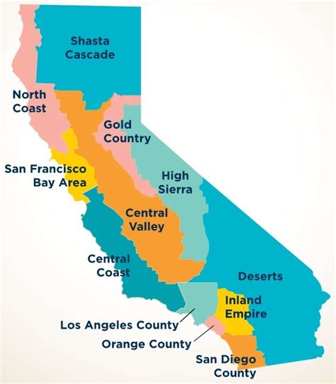 Le 12 Regioni Turistiche Della California Mappa E Guida Di Viaggio