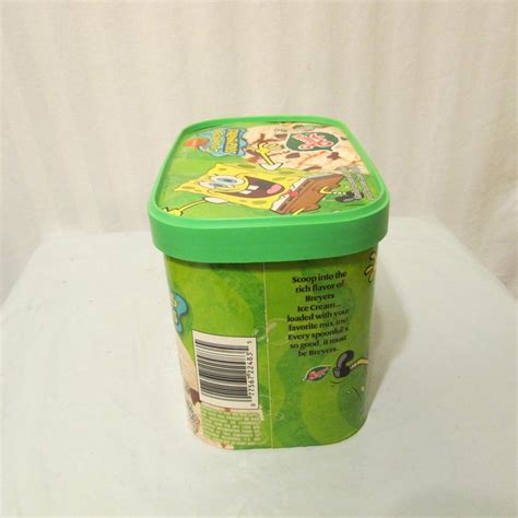 Spongebob Squarepants Nickelodeon Breyers Ice Cream Container Empty