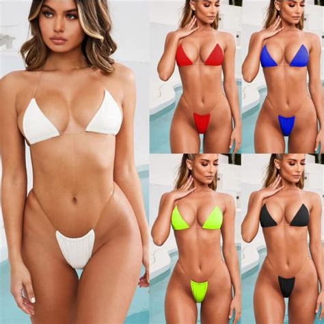2020 2020 New Trikini Thong Bathing Suits Trikinis Sexy Lingerie Beach Bikini Swimming Suit Pure