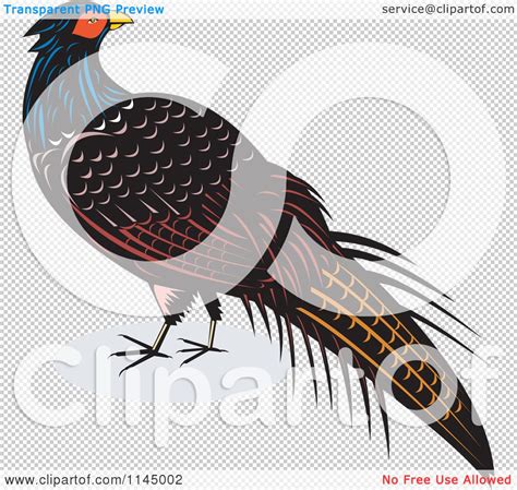 Clipart Of A Retro Pheasant Bird Royalty Free Vector Illustration By
