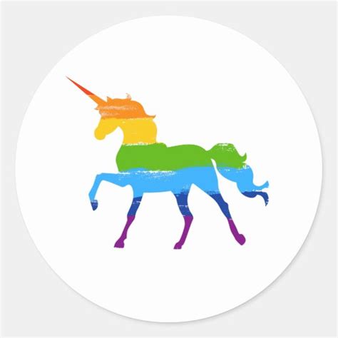 LGBT Pride Rainbow Unicorn Sticker Zazzle Co Uk