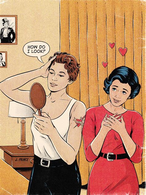Vintage Lesbian Lesbian Art Gay Art Retro Comic Art Comic Book Art Style Queer Art Funny