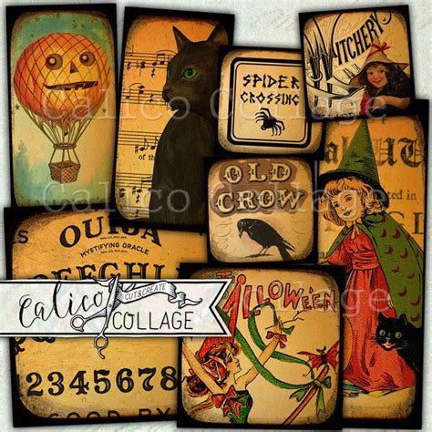 Printable Vintage Halloween Ephemera Pack Junk Journal Journaling