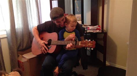 Baby Playing Guitar With Dad 23 Months Youtube
