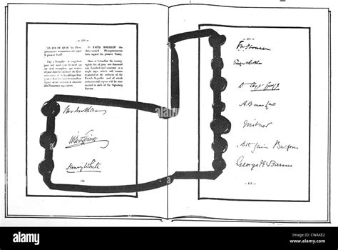 World War I The First Two Pages Of Signatures On The Treaty Of