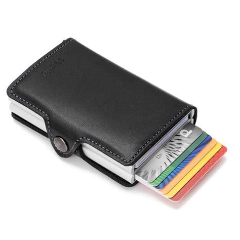 Secrid Twin Wallet Genuine Leather Black Rfid Secured Card Protector