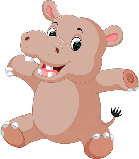 Premium Vector Cute Baby Hippo Cartoon