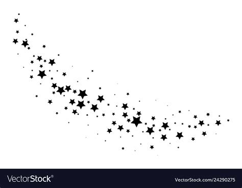 Falling Star Star Trail Isolated On White Vector Image