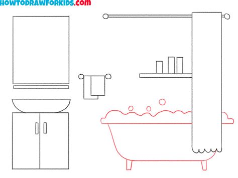 How To Draw A Bathroom Easy Drawing Tutorial For Kids