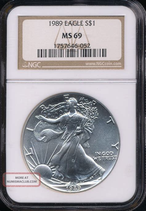 1989 Silver American Eagle Coin Ngc Ms 69 Aeg1673