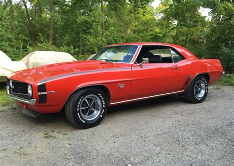 1969 Camaro Ss 396 Auto Very Solid Beautiful Bright Red Ss Wheels Very