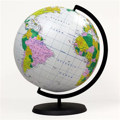 Amazon Com Educational Inflatable Globe Of The World Inch Blow Up Earth Ball With Stand