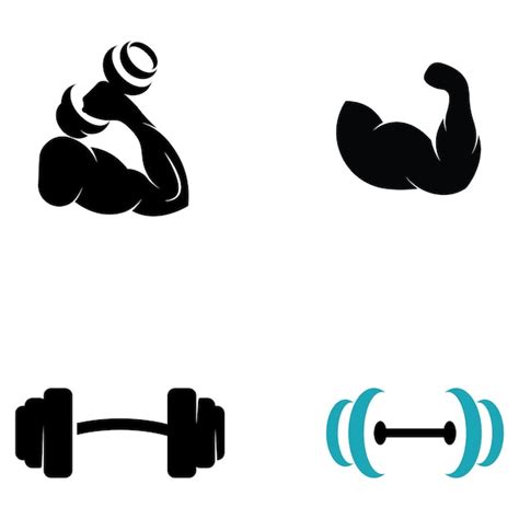 Premium Vector Fitness Gym And Barbell Silhouette Logodesign For