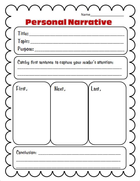 Graphic Organizers For Personal Narratives Scholastic Personal