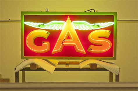 Associated Gas Double Sided Porcelain Neon Sign Vault Custom Garage